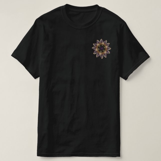 Abstrakt Angel Wings Mandala Fraktal Monogram T-Shirt (Design vorne)