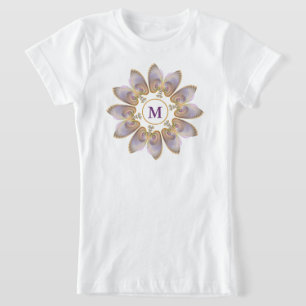 Abstrakt Angel Wings Mandala Fraktal Monogram T-Shirt