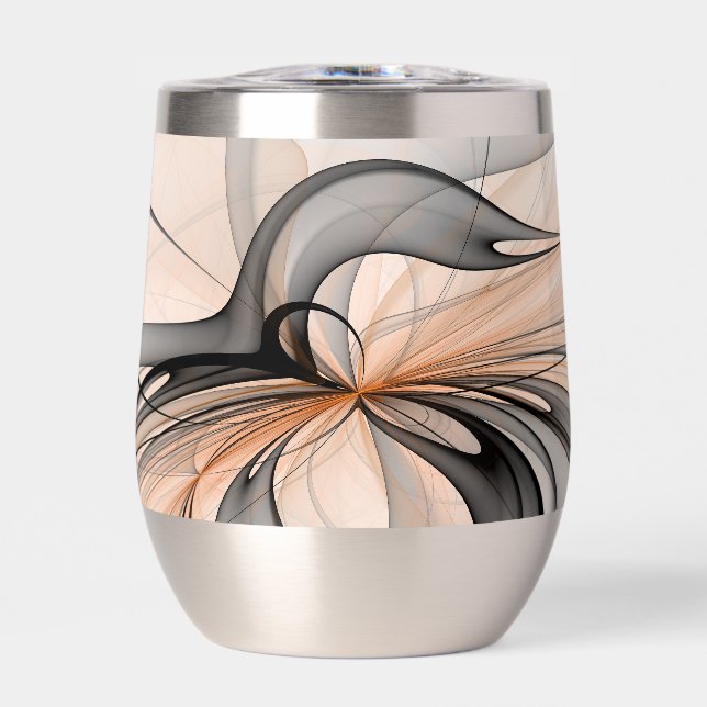 Abstrakt Anthracite Grau Siena Modernes Fraktal Ku (Vorderseite)