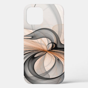 Abstrakt Anthracite Grau Siena Modernes Fraktal Ku Case-Mate iPhone Hülle