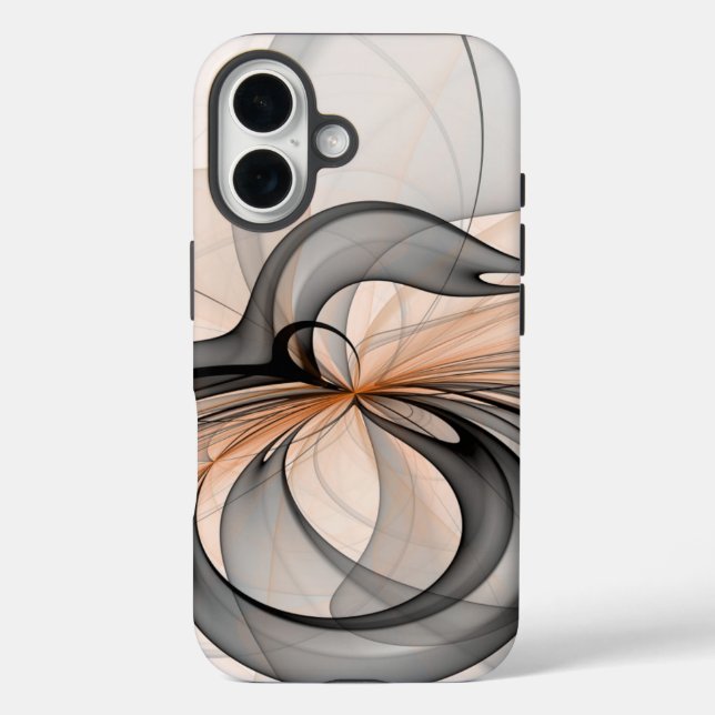 Abstrakt Anthracite Grau Siena Modernes Fraktal Ku Case-Mate iPhone Hülle (Rückseite)