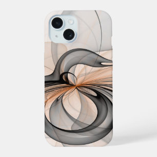 Abstrakt Anthracite Grau Siena Modernes Fraktal Ku iPhone 15 Hülle