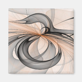 Abstrakt Anthracite Grau Siena Modernes Fraktal Ku Magnet