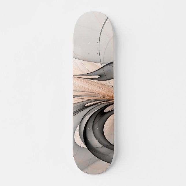 Abstrakt Anthracite Grau Siena Modernes Fraktal Ku Skateboard (Vorne)