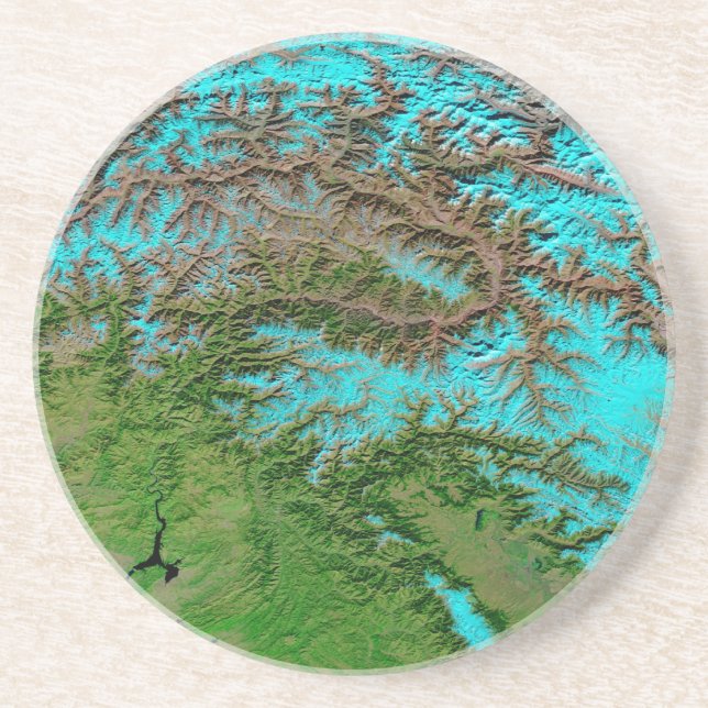 Abstrakt Aqua Blue Sandstone Untersetzer (Vorne)