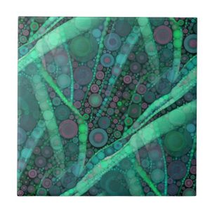 Abstrakt Aqua Green Lila Retro Circle Mosaik Fliese