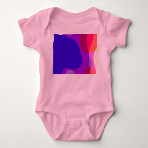 Abstrakt Art. 4897 - Lila rosa Gelb Baby Strampler