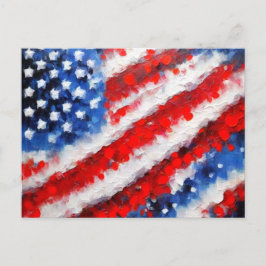 Abstrakt Art American Flag Postcard Postkarte