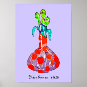 Abstrakt Art Bamboo Pflanze in einer Vase Poster