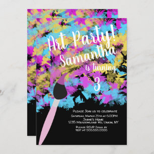 Abstrakt Art Birthday Party Splash Einladung