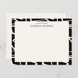 Abstrakt Art Black Personalisiert Stationery Mitteilungskarte