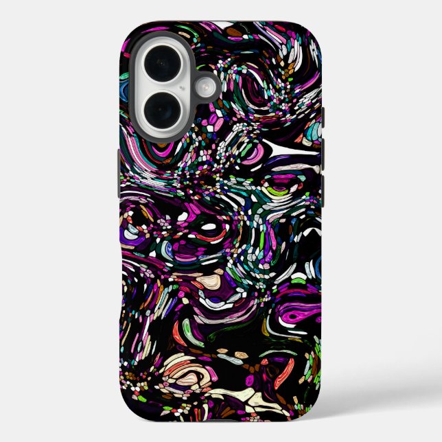 Abstrakt Art Black Swirl Lila Case-Mate iPhone Hülle (Rückseite)
