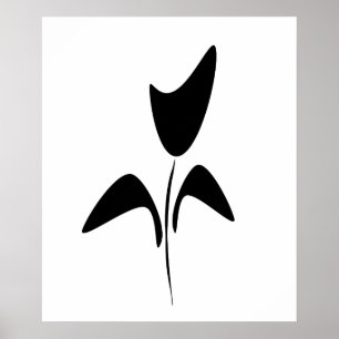 Abstrakt Art Black Tulip Poster