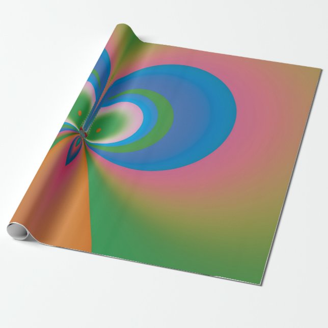 Abstrakt Art Blue Butterfly Geschenkpapier (Ungerollt)