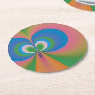 Abstrakt Art Blue Butterfly Runder Pappuntersetzer
