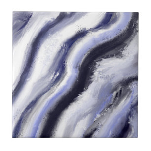 Abstrakt Art Blue Gray Moderne Fliese