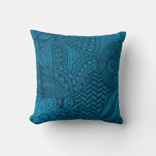 Abstrakt Art Blue Pattern Kissen