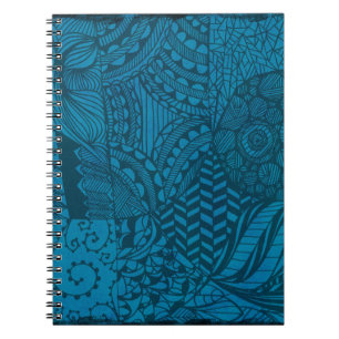 Abstrakt Art Blue Pattern Notizblock