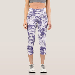 Abstrakt Art Blue White Minimalismus Capri Leggings