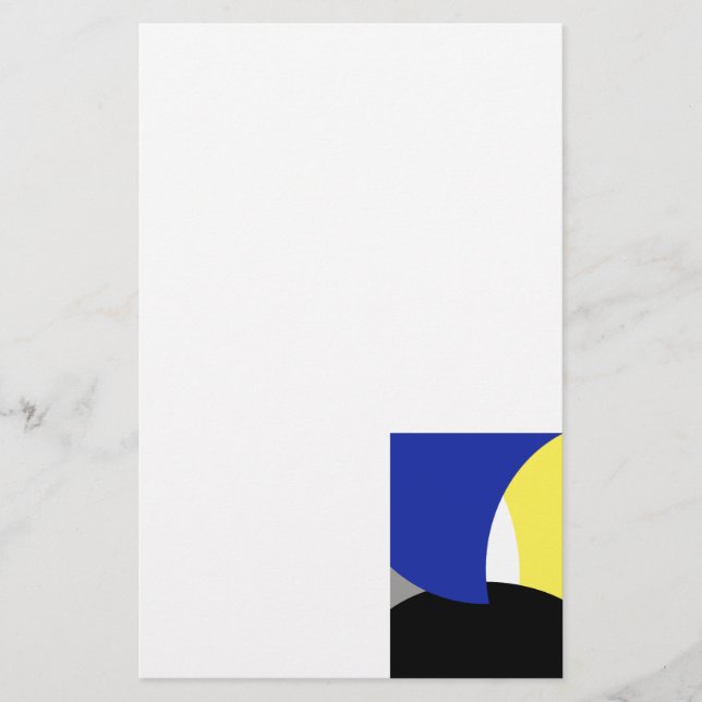 Abstrakt Art Blue Yellow Briefpapier (Vorderseite)