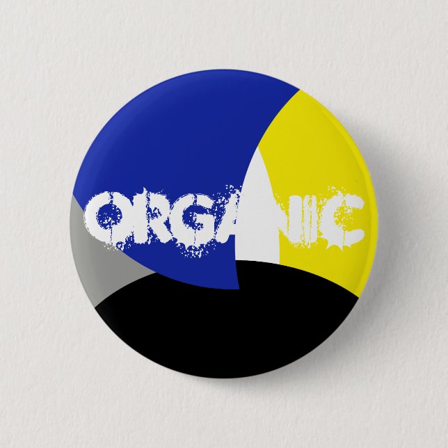 Abstrakt Art Blue Yellow Button (Vorderseite)