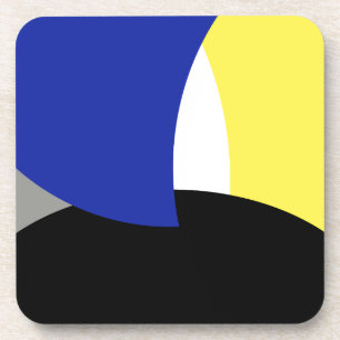 Abstrakt Art Blue Yellow Getränkeuntersetzer