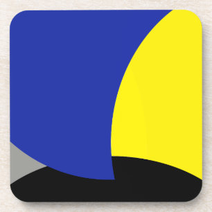Abstrakt Art Blue Yellow Getränkeuntersetzer