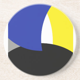 Abstrakt Art Blue Yellow Getränkeuntersetzer