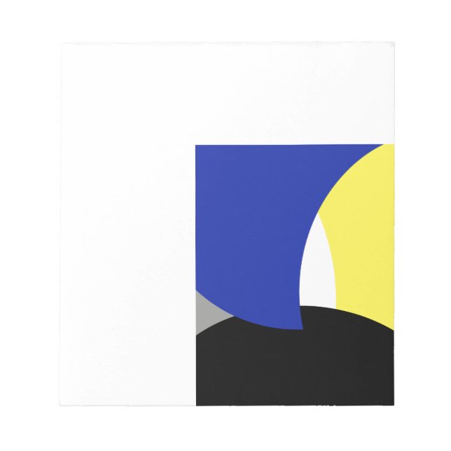 Abstrakt Art Blue Yellow Notizblock (Vorderseite)