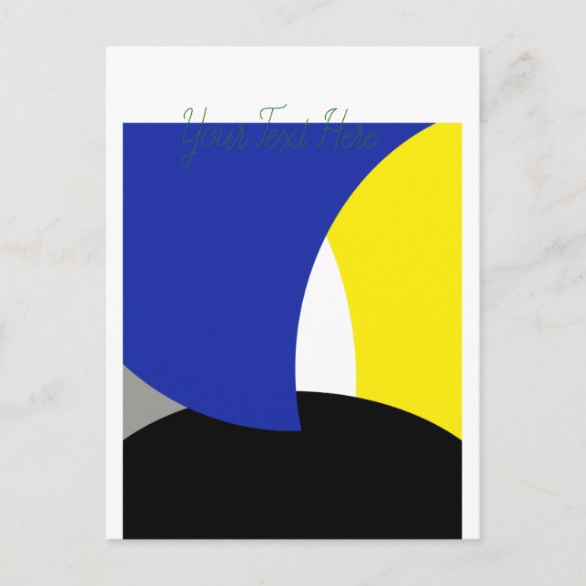 Abstrakt Art Blue Yellow Postkarte (Vorderseite)
