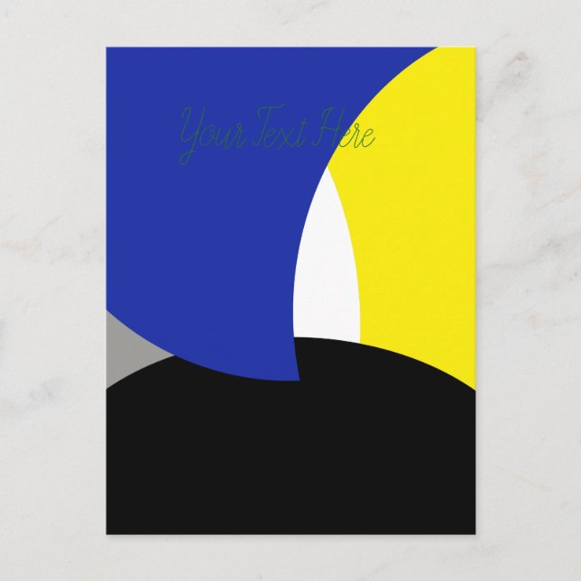 Abstrakt Art Blue Yellow Postkarte (Vorderseite)