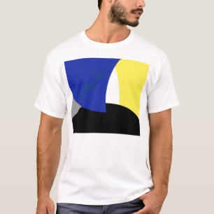 Abstrakt Art Blue Yellow T-Shirt