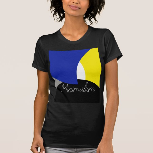 Abstrakt Art Blue Yellow T-Shirt (Vorderseite)