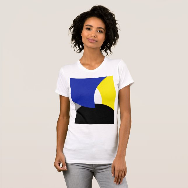 Abstrakt Art Blue Yellow T-Shirt (Vorne ganz)