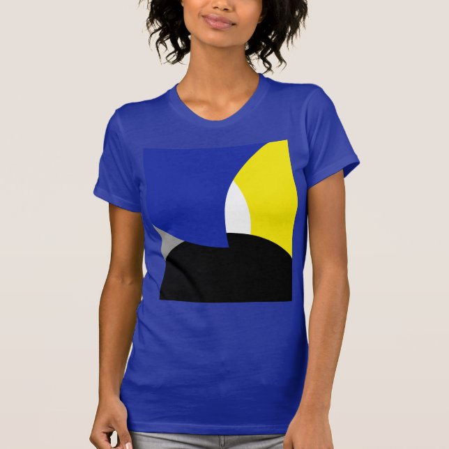 Abstrakt Art Blue Yellow T-Shirt (Vorderseite)