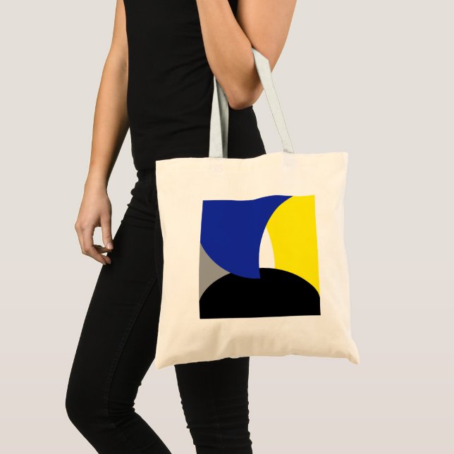 Abstrakt Art Blue Yellow Tragetasche (Vorderseite (Produkt))