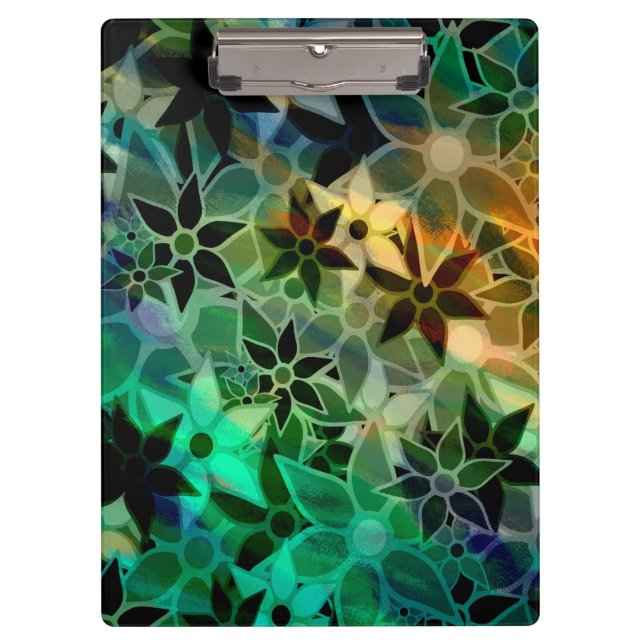 Abstrakt Art Blume Muster Klemmbrett (Vorderseite)