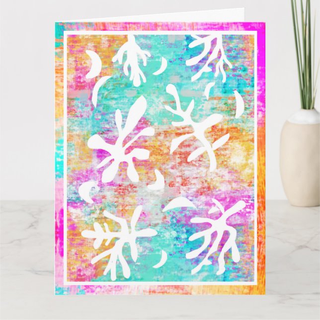 Abstrakt Art Boho Matisse Botanische Formen Karte (Vorderseite)