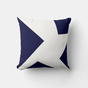 Abstrakt Art Bold Dark Blue White Kissen
