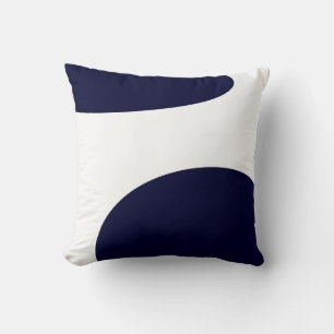 Abstrakt Art Bold Dark Blue White Kissen