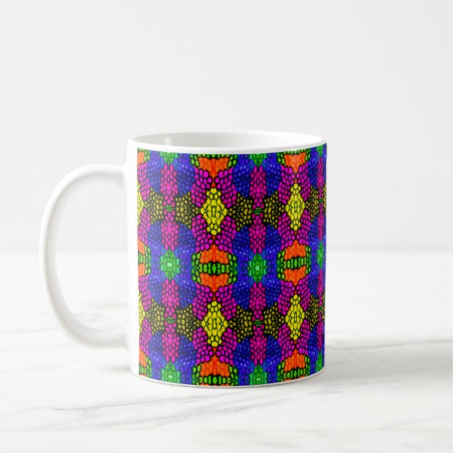 Abstrakt Art Bright Pattern Kaffeetasse (Links)