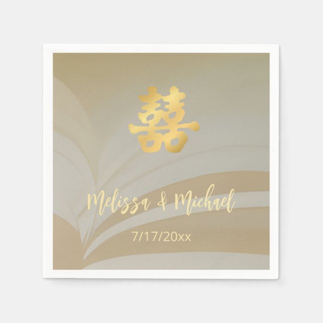 Abstrakt Art Chinese Wedding Custom Serviette (Vorderseite)