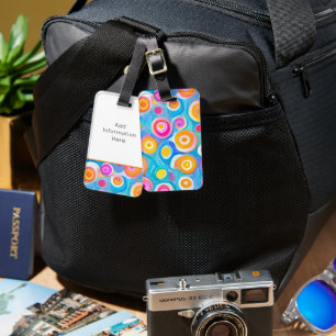 Abstrakt Art Circles Bright Colors Reiseinfo Gepäckanhänger