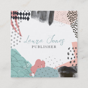 Abstrakt Art Collage Publisher Writer Square Terminkarte