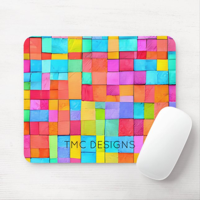 Abstrakt Art Colorful NAME Office Zuhause School F Mousepad (Mit Mouse)