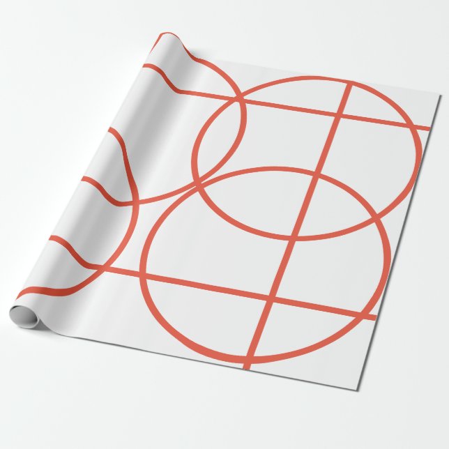 Abstrakt Art Coral Lines Muster Geschenkpapier (Ungerollt)