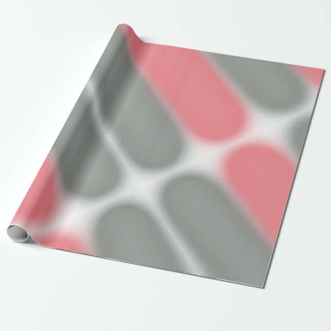 Abstrakt Art Coral Pink Grau Muster Geschenkpapier (Ungerollt)