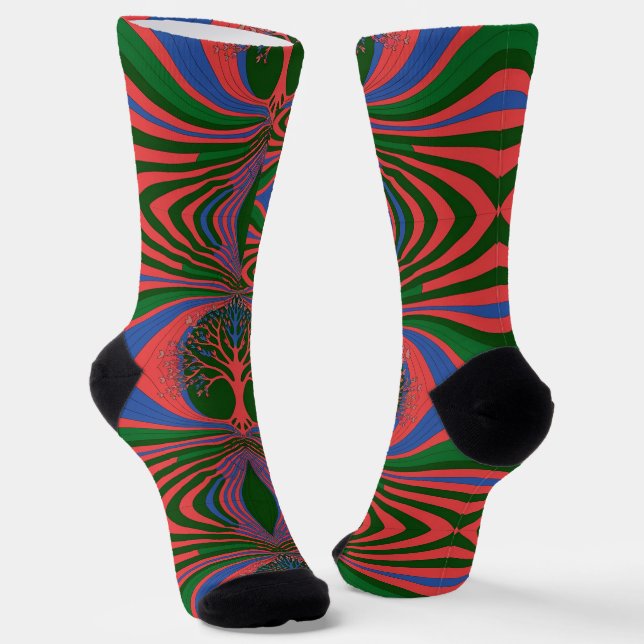 Abstrakt Art Custom Nachhaltig Premium Crew Sockel Socken (Gewinkelt)