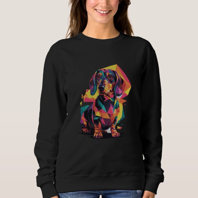 Abstrakt Art Dackel Hunde Dackeln Dackel Sweatshirt (Vorderseite)