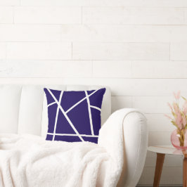 Abstrakt Art Dark Blue Lila White Minimalismus Kissen